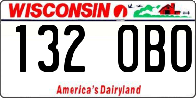 WI license plate 132OBO