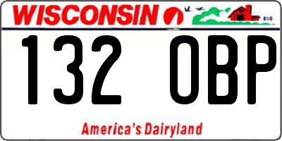 WI license plate 132OBP