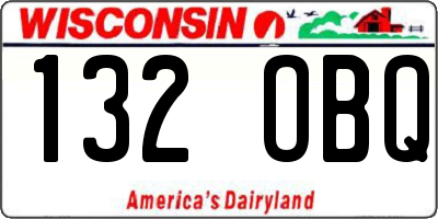 WI license plate 132OBQ