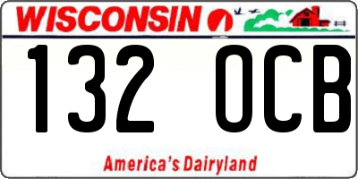 WI license plate 132OCB