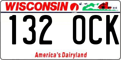 WI license plate 132OCK
