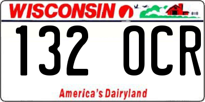 WI license plate 132OCR