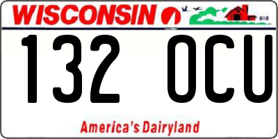 WI license plate 132OCU