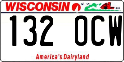 WI license plate 132OCW