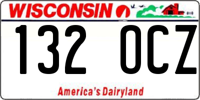 WI license plate 132OCZ
