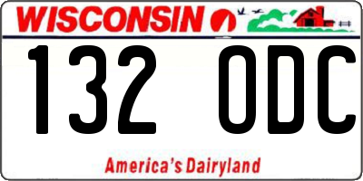 WI license plate 132ODC