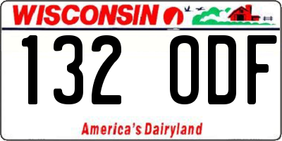WI license plate 132ODF