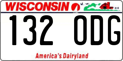 WI license plate 132ODG