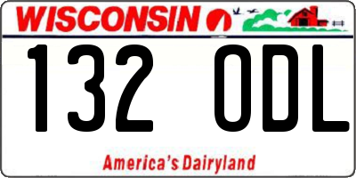 WI license plate 132ODL