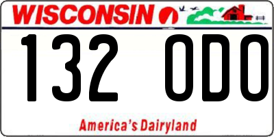WI license plate 132ODO