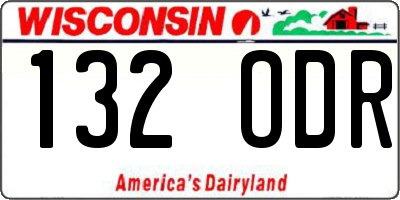 WI license plate 132ODR
