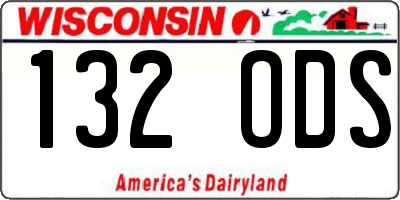 WI license plate 132ODS