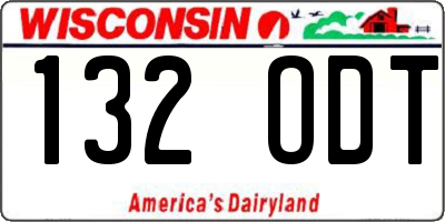 WI license plate 132ODT
