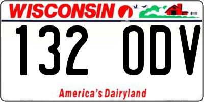 WI license plate 132ODV