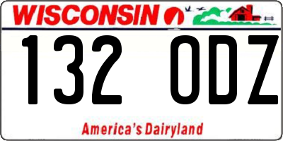 WI license plate 132ODZ