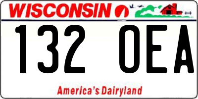 WI license plate 132OEA