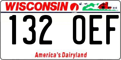 WI license plate 132OEF