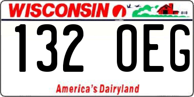 WI license plate 132OEG