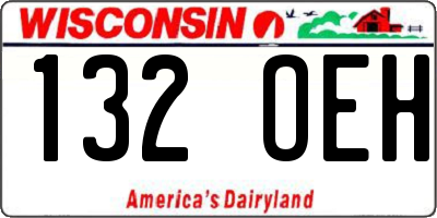 WI license plate 132OEH