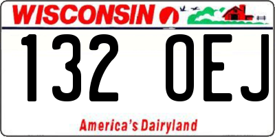 WI license plate 132OEJ
