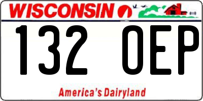WI license plate 132OEP