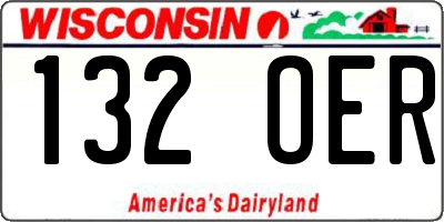 WI license plate 132OER