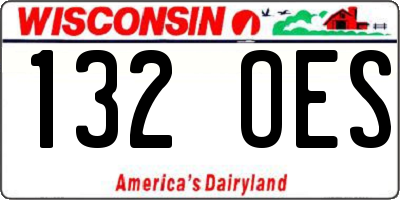 WI license plate 132OES