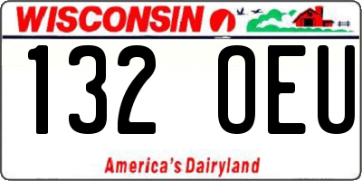 WI license plate 132OEU