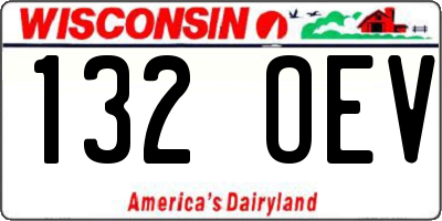 WI license plate 132OEV