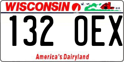 WI license plate 132OEX