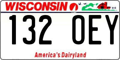 WI license plate 132OEY
