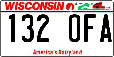 WI license plate 132OFA