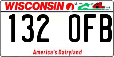 WI license plate 132OFB