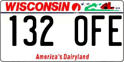 WI license plate 132OFE