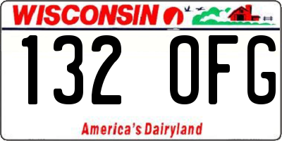 WI license plate 132OFG
