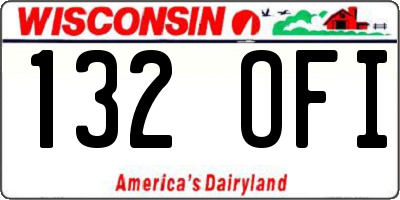 WI license plate 132OFI