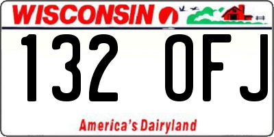 WI license plate 132OFJ