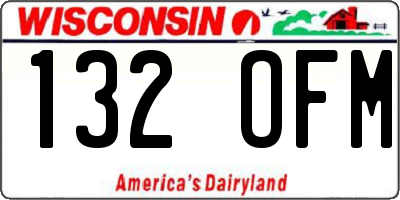 WI license plate 132OFM