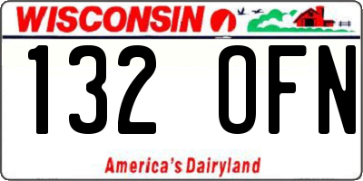WI license plate 132OFN