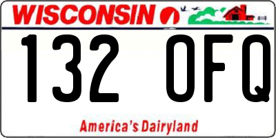 WI license plate 132OFQ