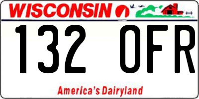 WI license plate 132OFR