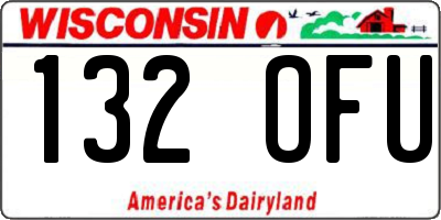 WI license plate 132OFU