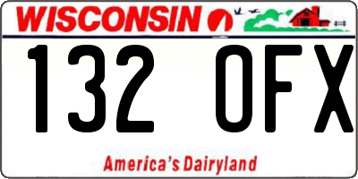 WI license plate 132OFX