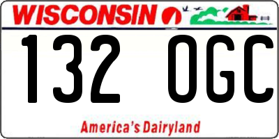 WI license plate 132OGC