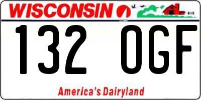 WI license plate 132OGF