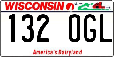 WI license plate 132OGL