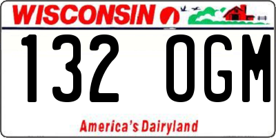 WI license plate 132OGM
