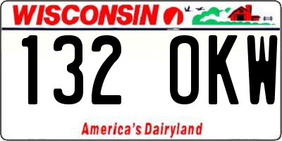 WI license plate 132OKW