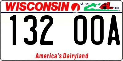 WI license plate 132OOA