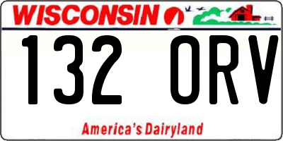 WI license plate 132ORV